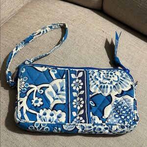 Vera Bradley Blue and White Floral Wristlet